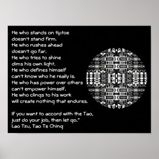 Lao Tzu inspirational quote mandala poster