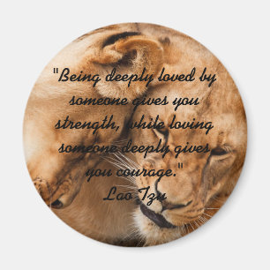 Lao Tzu Love Quote & Lions Magnet