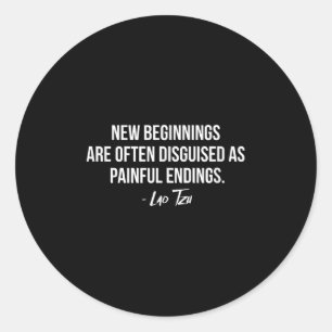 Lao Tzu New Beginnings Quote  Classic Round Sticker