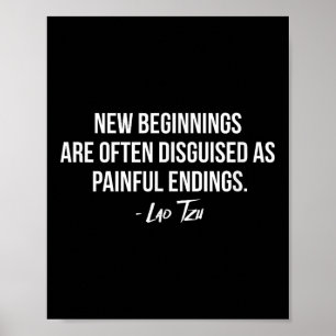 Lao Tzu New Beginnings Quote Poster