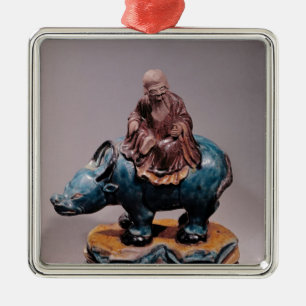 Lao-Tzu  on his Buffalo, Qing dynasty Metal Tree Decoration