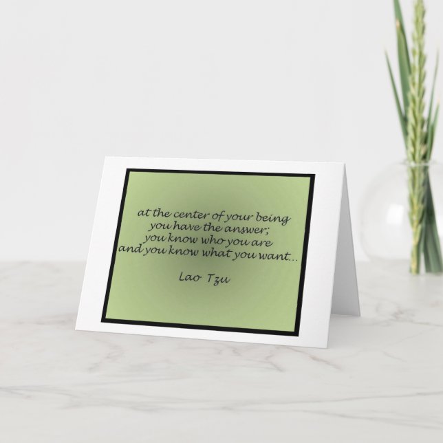 Lao Tzu Quote Greeting Card (Front)