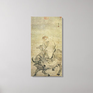 Lao-tzu  riding his ox, Chinese, Ming Dynasty Canvas Print