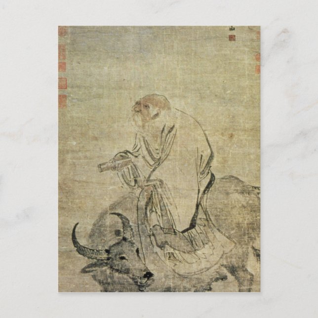 Lao-tzu  riding his ox, Chinese, Ming Dynasty Postcard (Front)