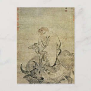 Lao-tzu  riding his ox, Chinese, Ming Dynasty Postcard