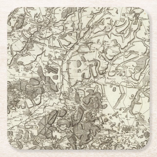 Laon, Noyon Square Paper Coaster (Front)