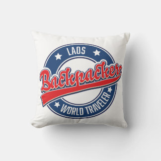 laos backpacker world traveller logo cushion