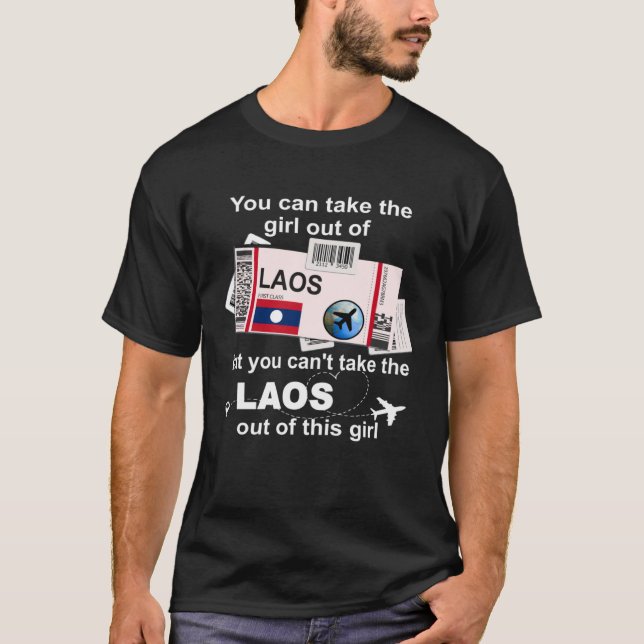 Laos Boarding Pass  Laos Girl  Laos T-Shirt (Front)