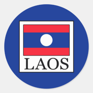 Laos Classic Round Sticker