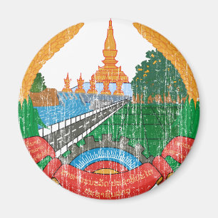 Laos Coat Of Arms Magnet