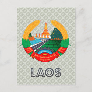 Laos Coat of Arms Postcard