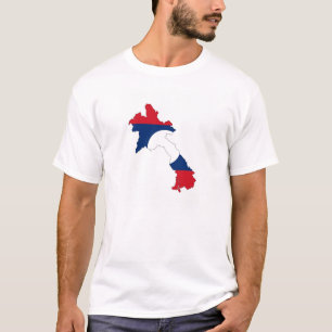 laos country flag map shape silhouette symbol T-Shirt
