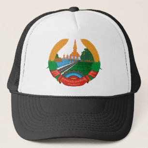 laos emblem trucker hat