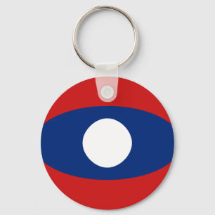 Laos Fisheye Flag Keychain