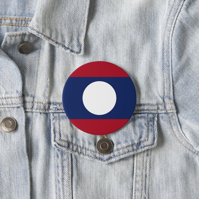 Laos flag 7.5 cm round badge (In Situ)