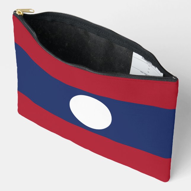 Laos flag accessory pouch (Open)