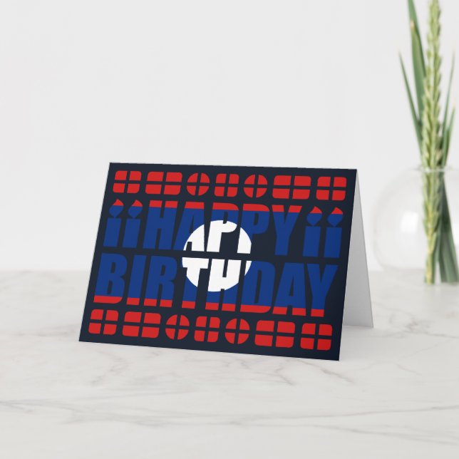 Laos Flag Birthday Card (Front)