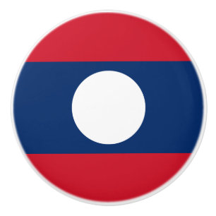 Laos Flag Ceramic Knob