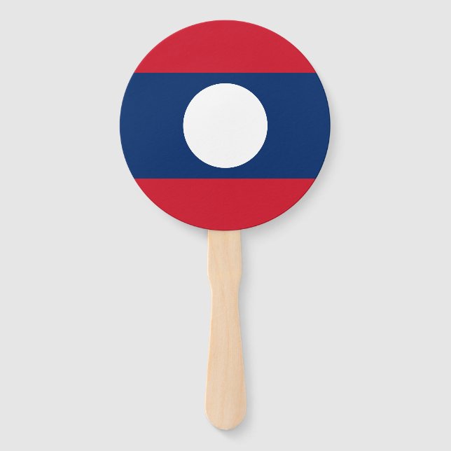 Laos Flag Hand Fan (Front)
