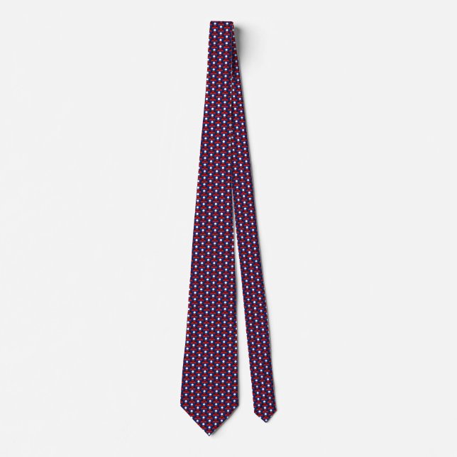 Laos Flag Hearts Tie (Front)