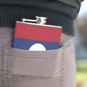 Laos flag hip flask