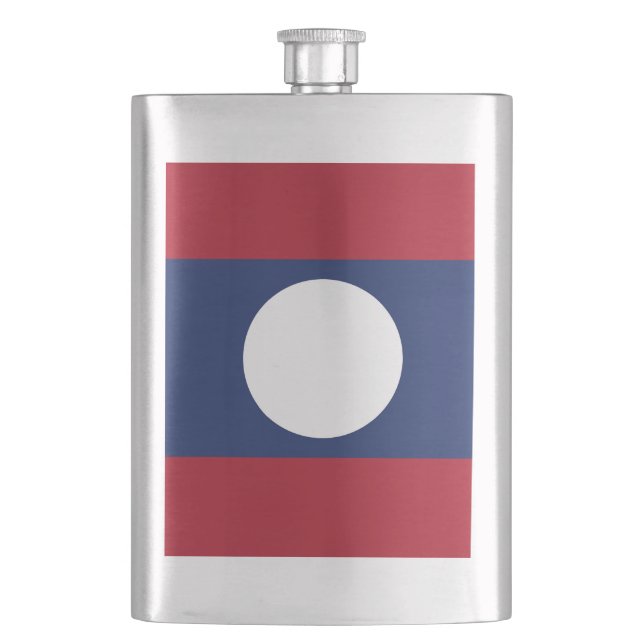 Laos flag hip flask (Front)