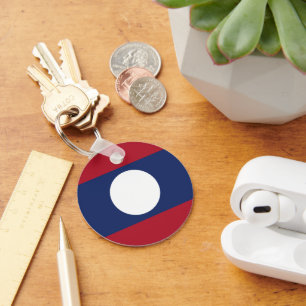 Laos flag key ring