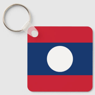 Laos Flag Key Ring