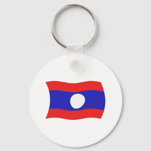 Laos Flag Keychain