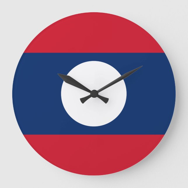 Laos Flag Large Clock (Front)