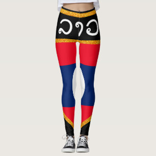 Laos Flag Leggings