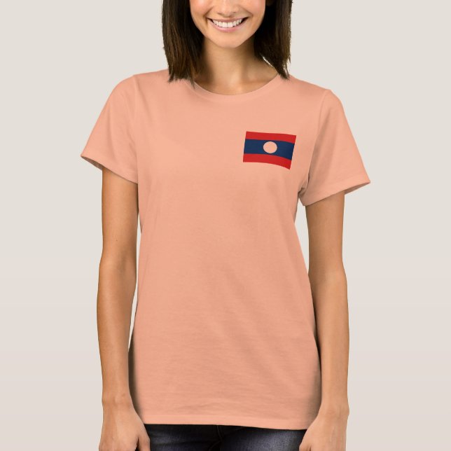 Laos Flag + Map T-Shirt (Front)