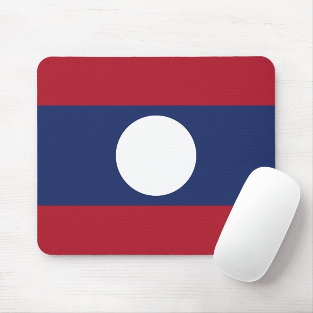 Laos flag mouse mat (With Mouse)