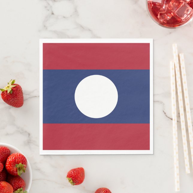 Laos flag napkin (Insitu)