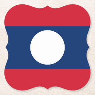 Laos Flag Paper Coaster