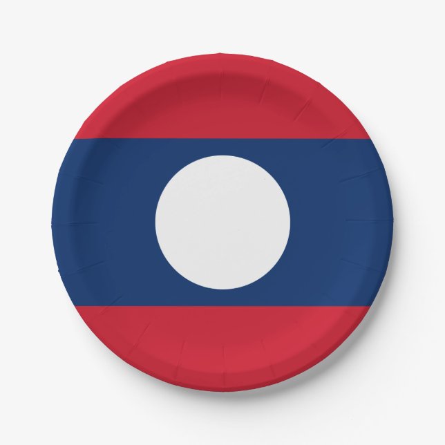 Laos Flag Paper Plate (Front)
