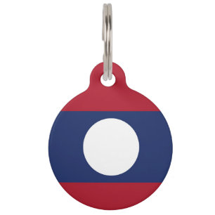 Laos flag pet tag