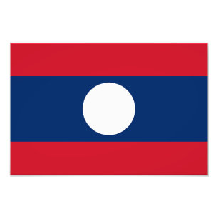 Laos Flag Photo Print