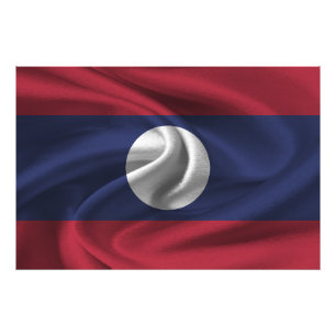 Laos Flag Photo Print