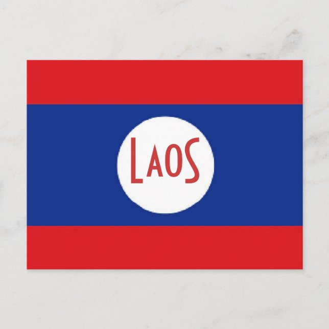 Laos flag postcard (Front)