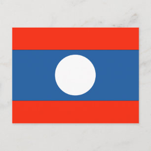 Laos Flag Postcard