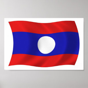 Laos Flag Poster Print