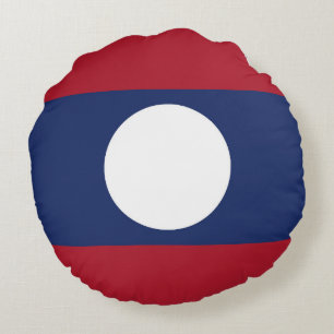 Laos flag round cushion