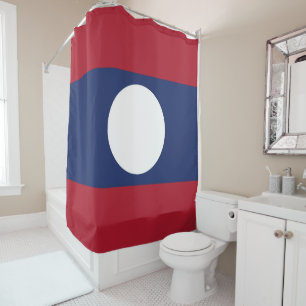Laos flag shower curtain