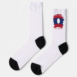 Laos flag socks