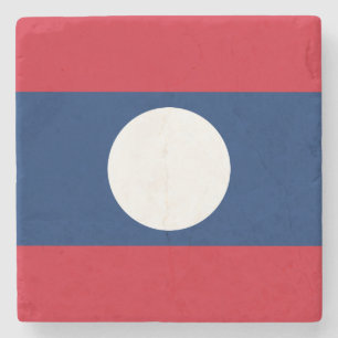 Laos Flag Stone Coaster