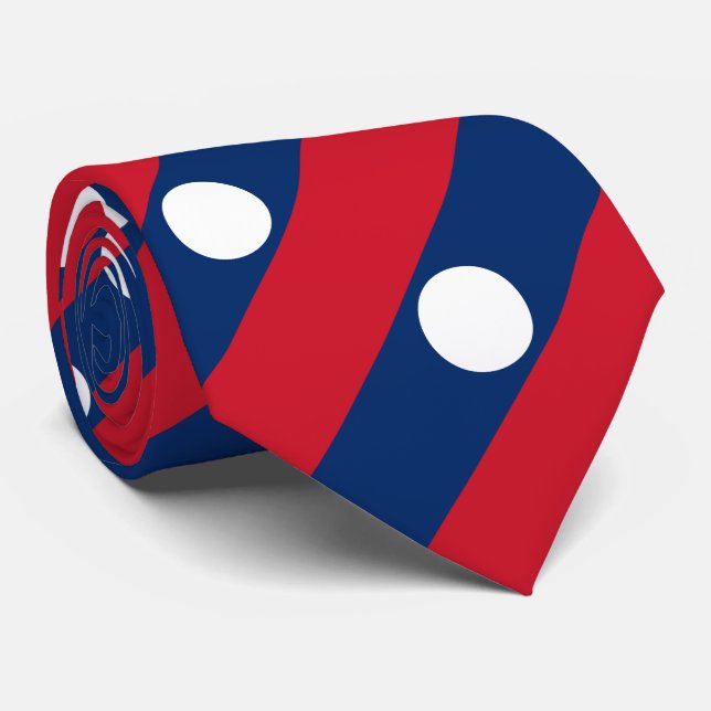 Laos Flag Tie (Rolled)