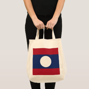 Laos flag tote bag