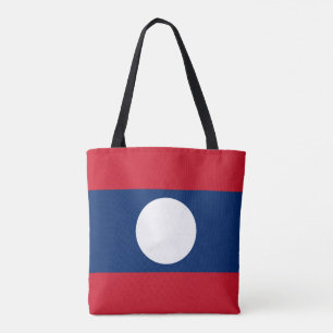 Laos Flag Tote Bag
