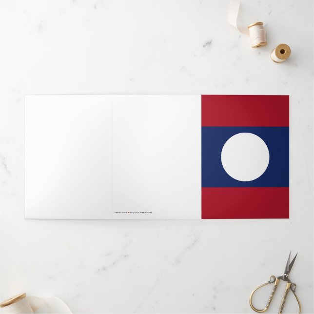 Laos flag Tri-Fold card (Outside)
